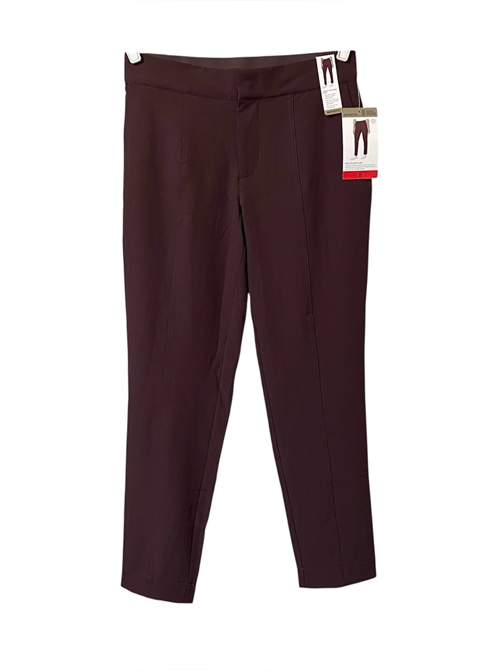Mondetta eggplant burgundy lined tailored Pants outdoors comfort stretch size 6